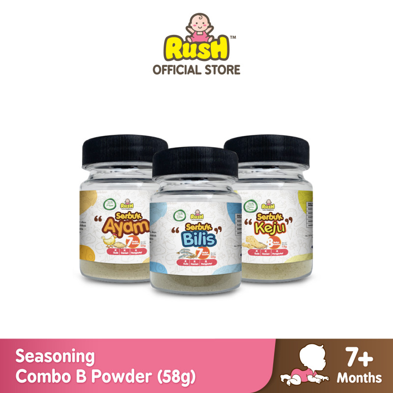 Rush Baby Seasoning Powder Combo B (Chicken 20g, Anchovies 20g, Cheese 18g)