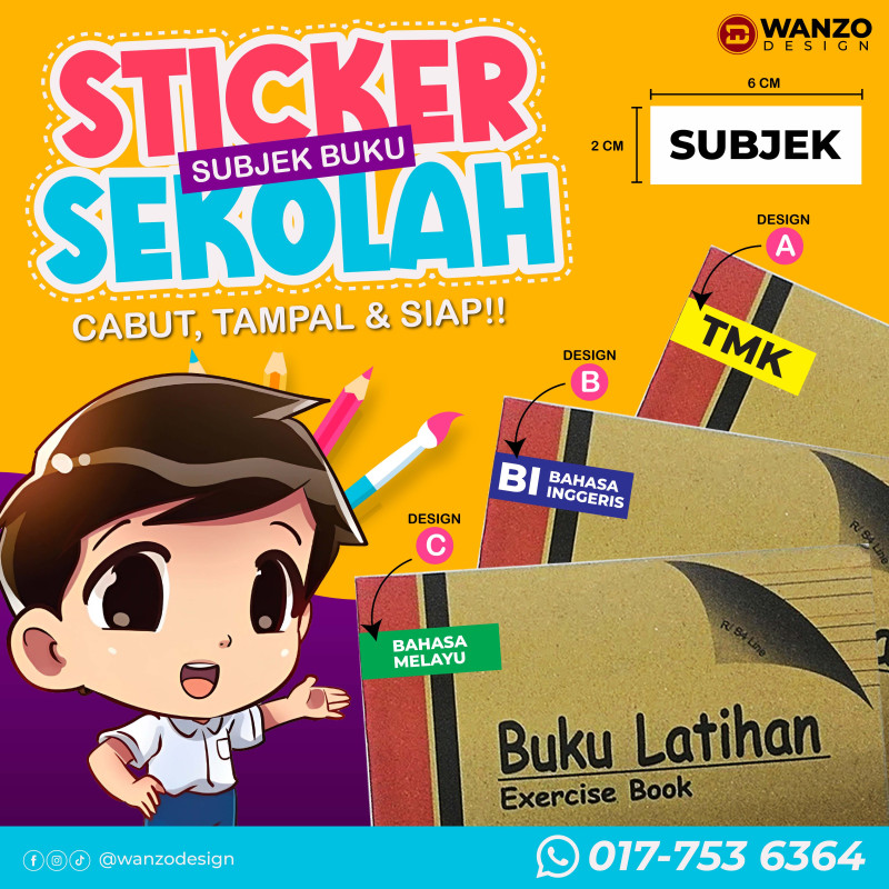 Sticker Sekolah / Subjek Buku / Matapelajaran
