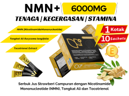 NMN [6000mg] dengan Tongkat Ali & Tocotrienol - 1 Kotak (10 sachet)