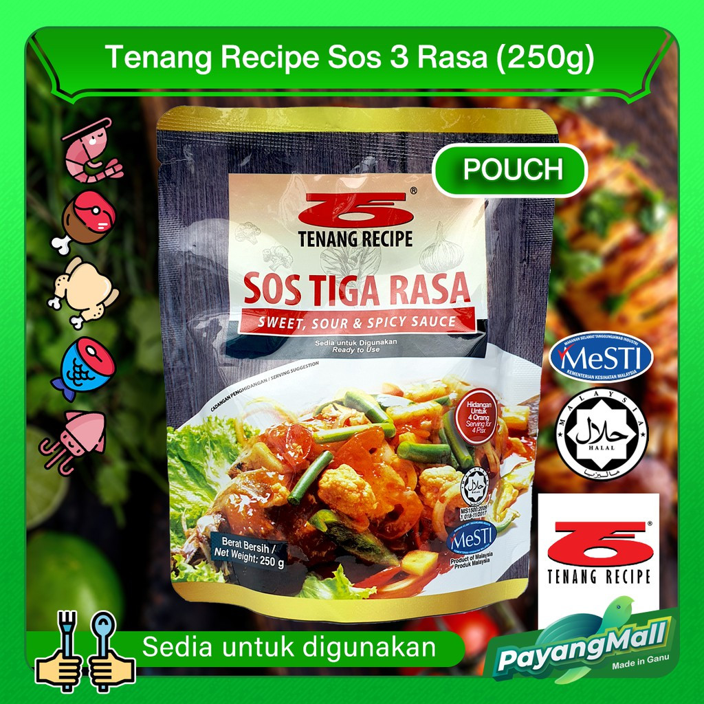 𝗣𝗔𝗬𝗔𝗡𝗚 𝗠𝗔𝗟𝗟  Sos 3 Rasa Ikan Kerapu, Ayam, Sotong & Lain-lain Original Tenang Recipe【 250Gm/Pek 】