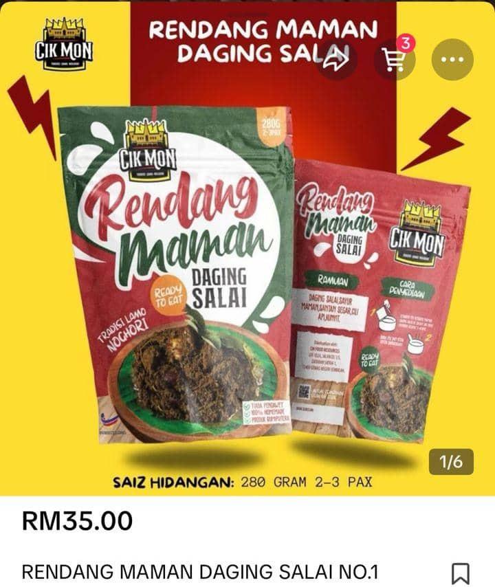 Rendang Maman Daging Salai No 1