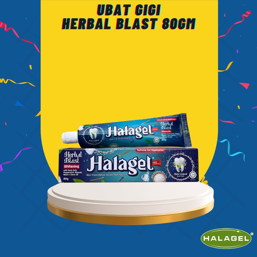 HALAGEL Ubat Gigi HERBAL BLAST - 80G Tanpa Florida