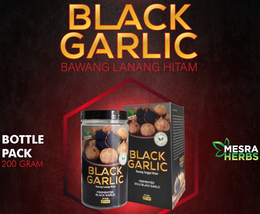 Single Cloves Black Garlic Fermented 200gram ( Un-Peeled )