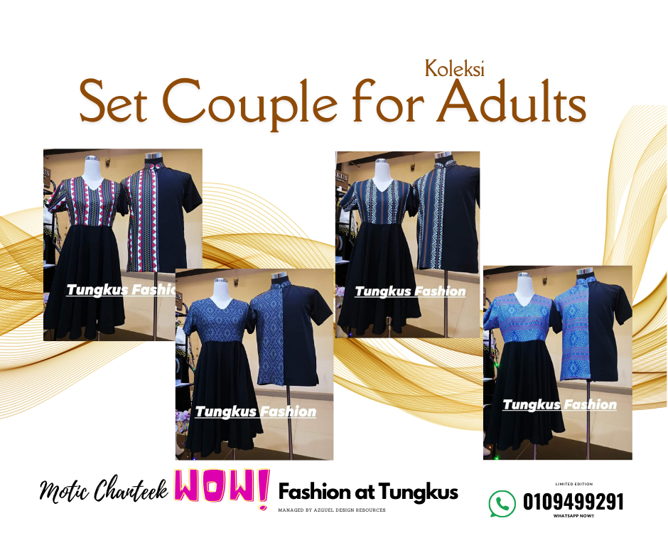 Set A Pakaian Lelaki & Perempuan - Motif Sabah (Kain Chanteek)