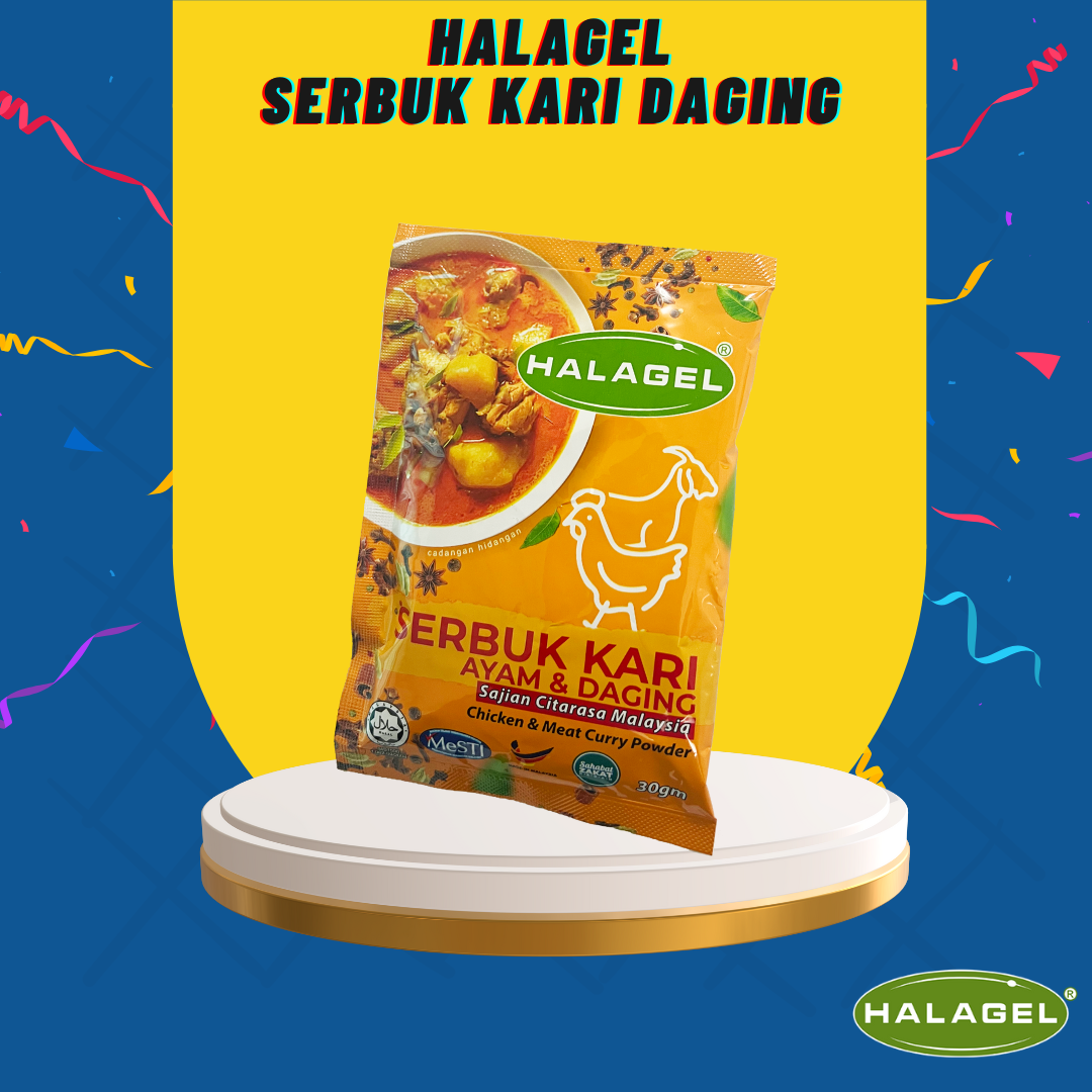 HALAGEL Serbuk Kari Ayam & Daging - 30gm