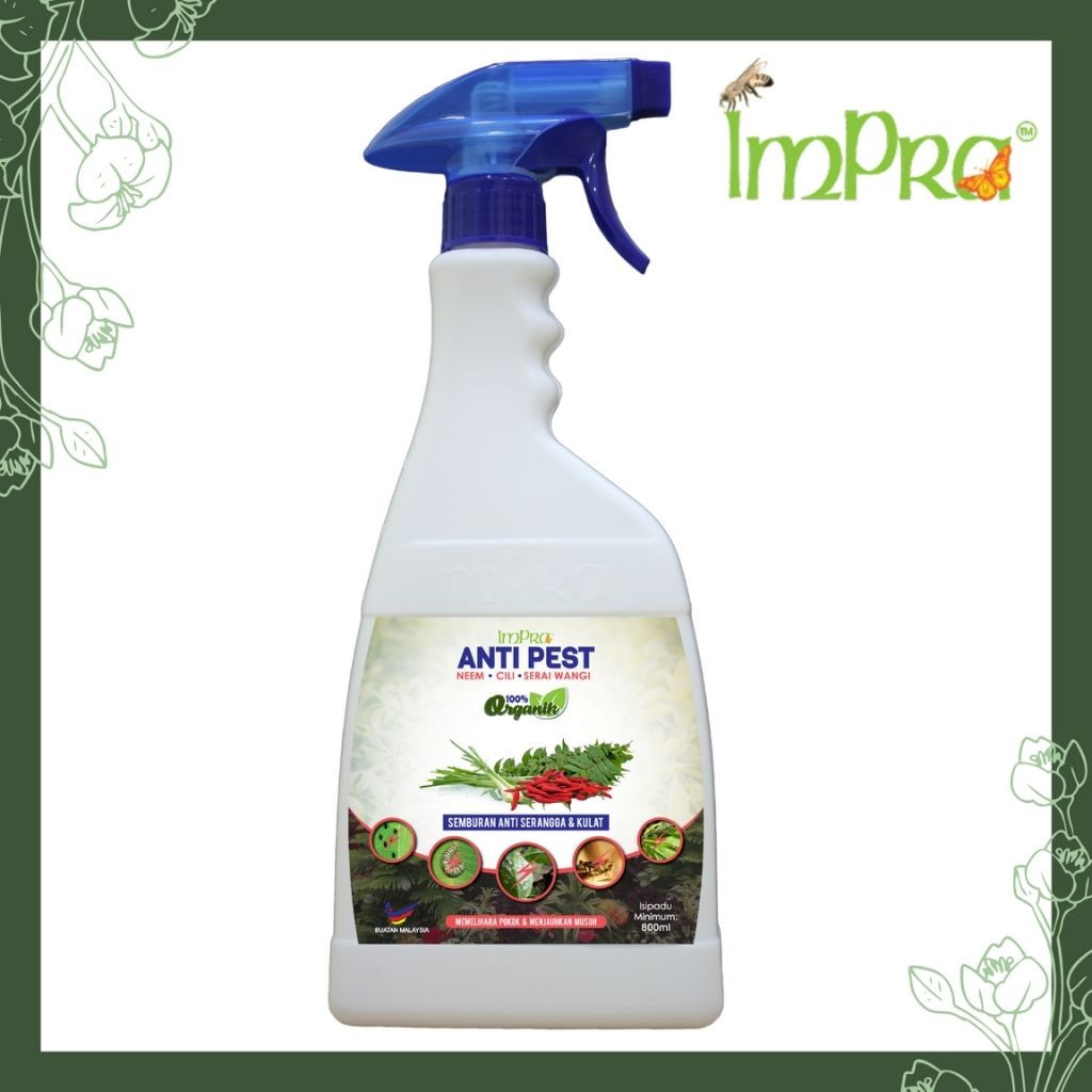IMPRA Anti Pest (800ml) Organic Pesticide & Fungicide - Insect Repellent Racun Serangga Organik