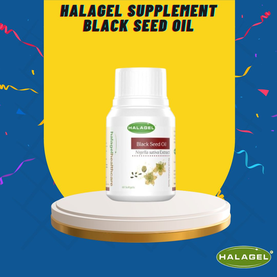 HALAGEL® HEALTHCARE | Black Seed Oil Softgel | Kapsul Lembut Minyak Habbatussauda | 60 BIJI