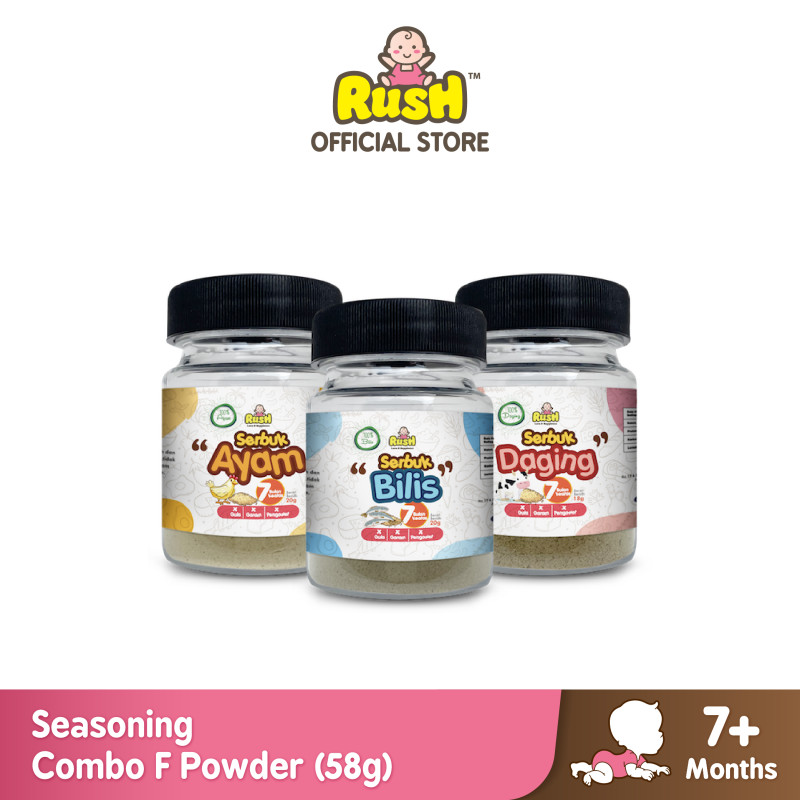 Rush Baby Seasoning Powder Combo F (Chicken 20g, Anchovies 20g, Meat 18g)