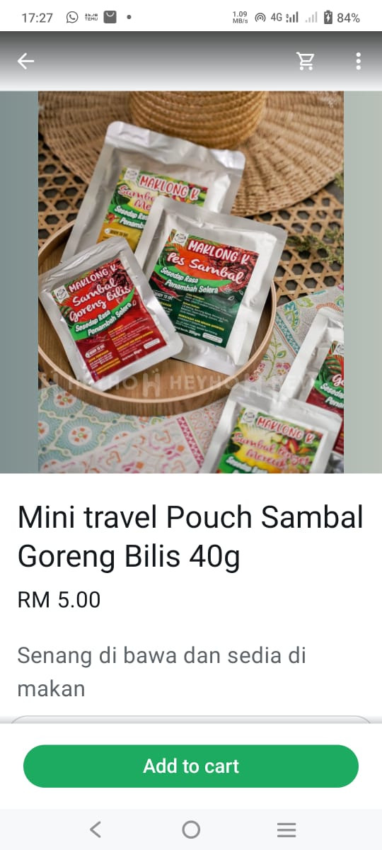 Mini Travel Pouch Sambal Bilis Goreng