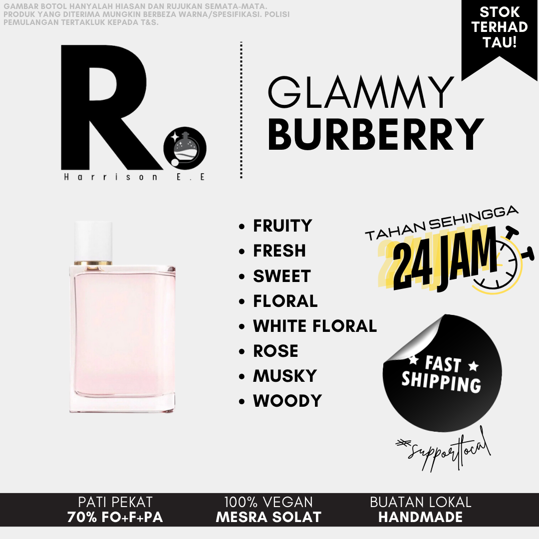 Harrison - Glammy Burberry 30ML Long Lasting Perfume Tahan Lama