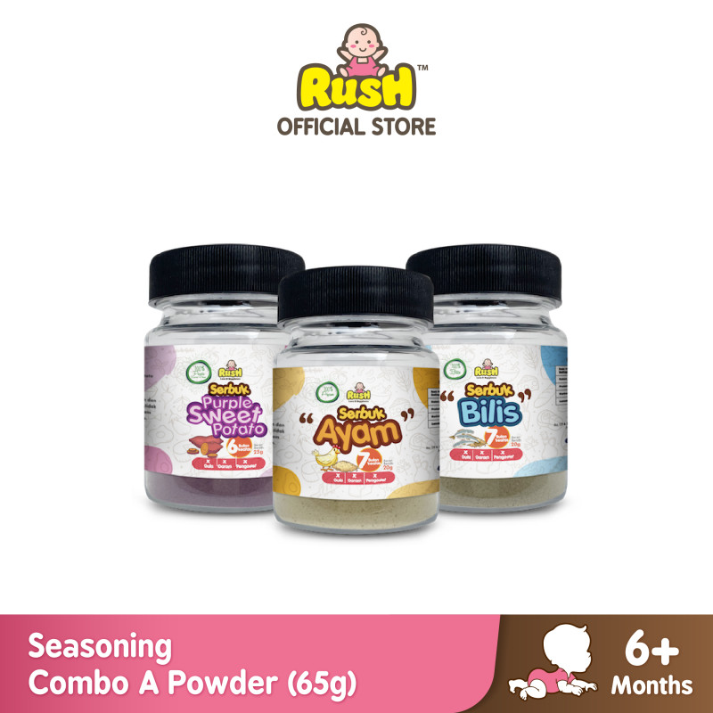Rush Baby Seasoning Powder Combo A (Purple Sweet Potato 25g, Chicken 20g, Anchovies 20g)