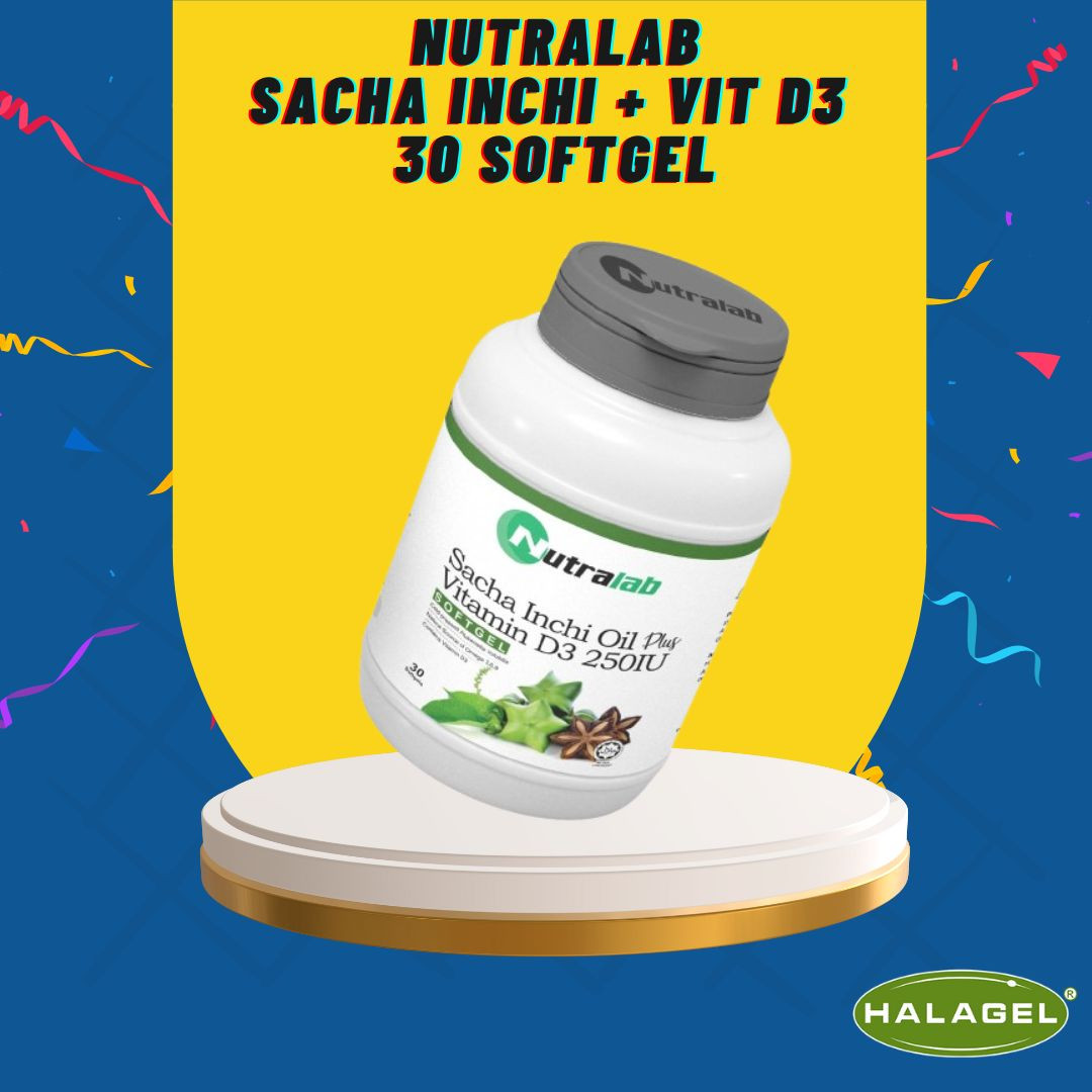 Nutralab Sacha Inchi + Vitamin D3 250IU (softgel) Premium 30's by Kop Halagel