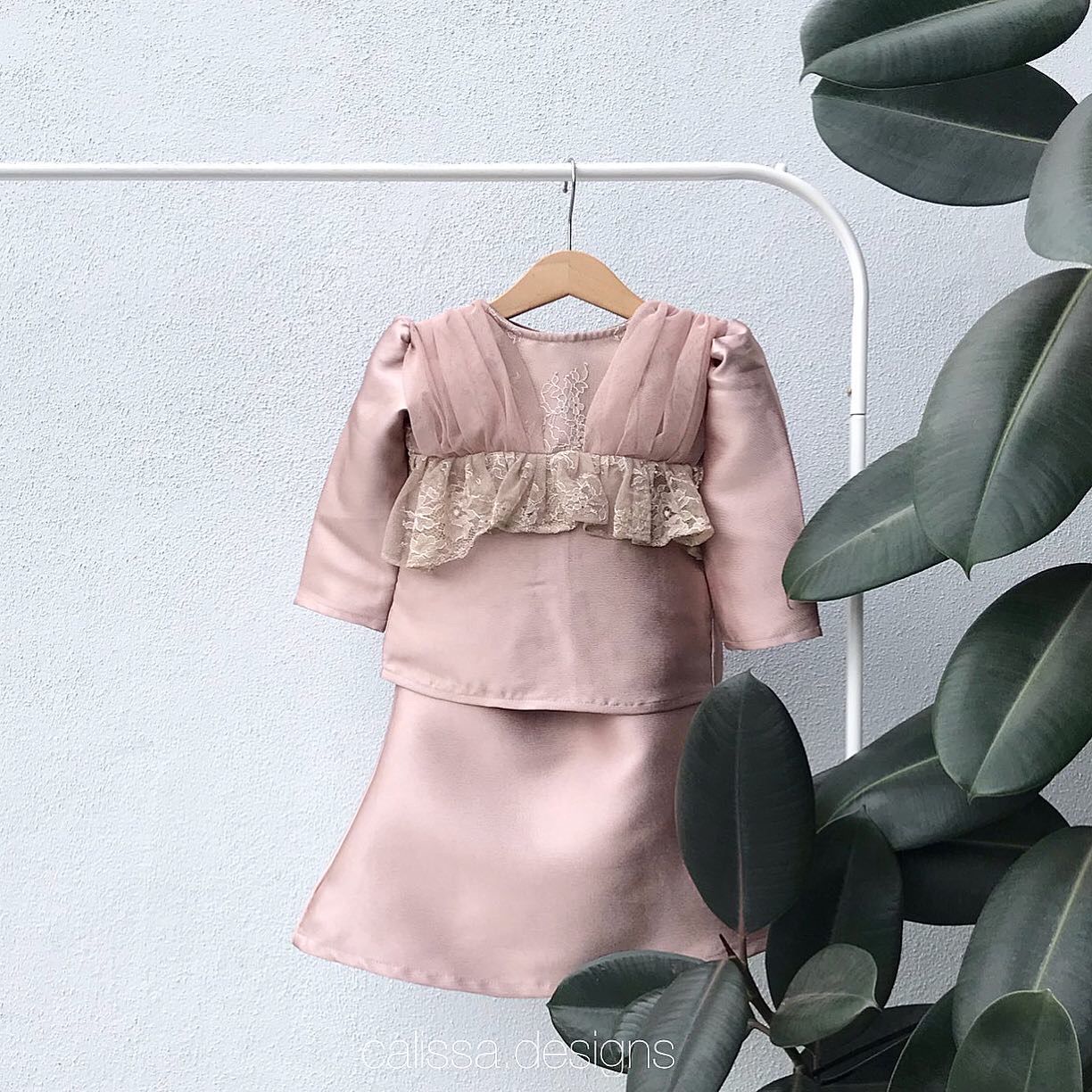 Bridal Sateen Kurung Beige