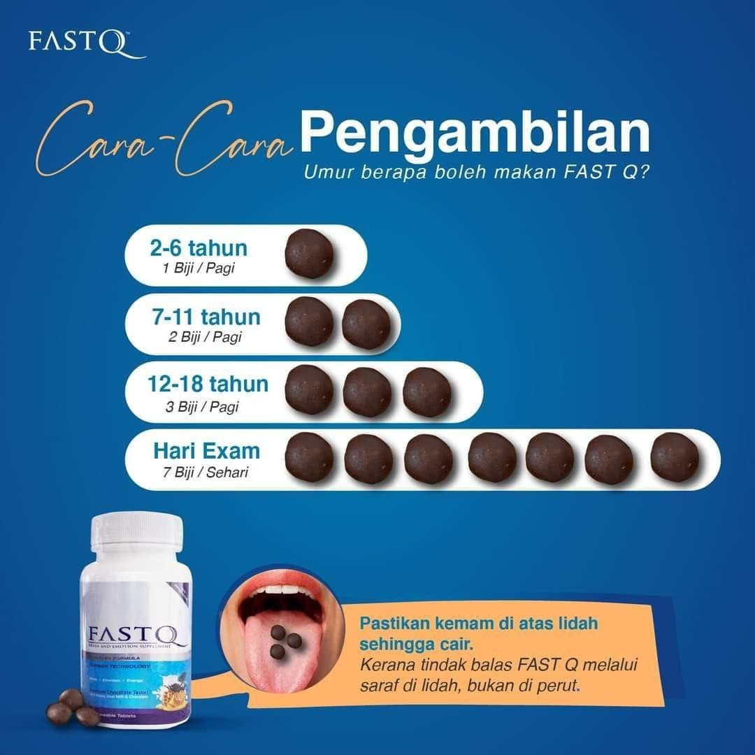 [32 Tablet] FAST Q ORIGINAL HQ Vitamin minda anak cerdas untuk IQ dan EQ
