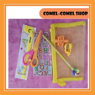 COMEL-COMEL SHOP STATIONERY SET (WHITE) FOR NEW LEARNER AGE 4 TO 6 YEARS OLD SET ALAT TULIS PRASEKOLAH BERUMUR 4 - 6 TAHUN