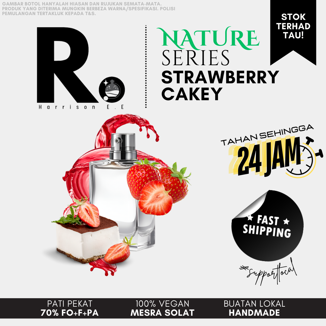 Harrison - Strawberry Cakey 30ML Long Lasting Perfume Tahan Lama