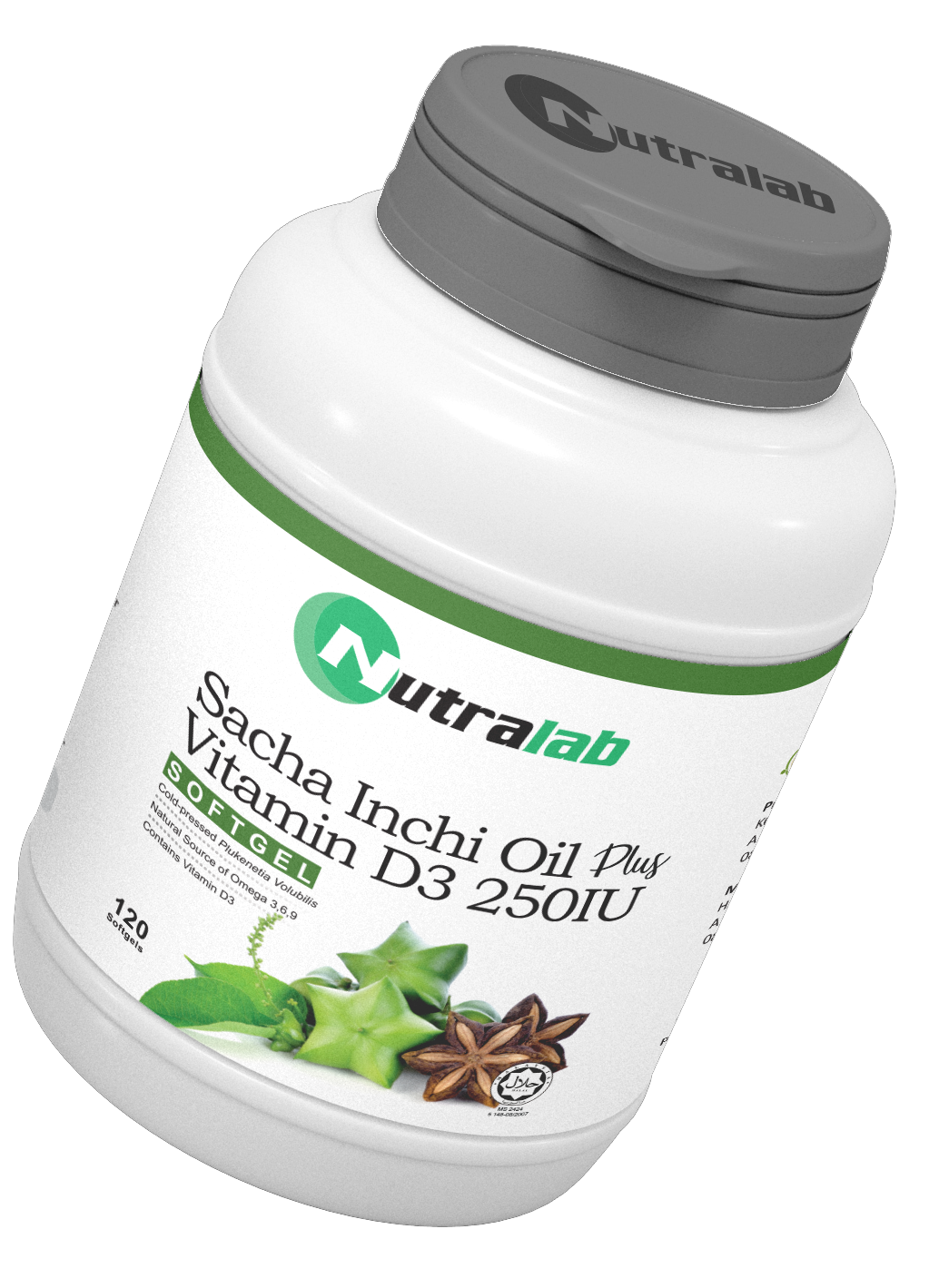 Nutralab Sacha Inchi Vitamin D3 250IU softgel Premium 120 s By Kop nutralab-sacha-inchi-vitamin-d3-250iu-softgel-premium-120-s-by-kop