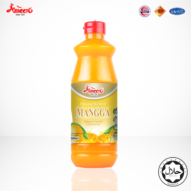 Ameen Kordial Berperisa Mangga Manis dan Pekat 840ml