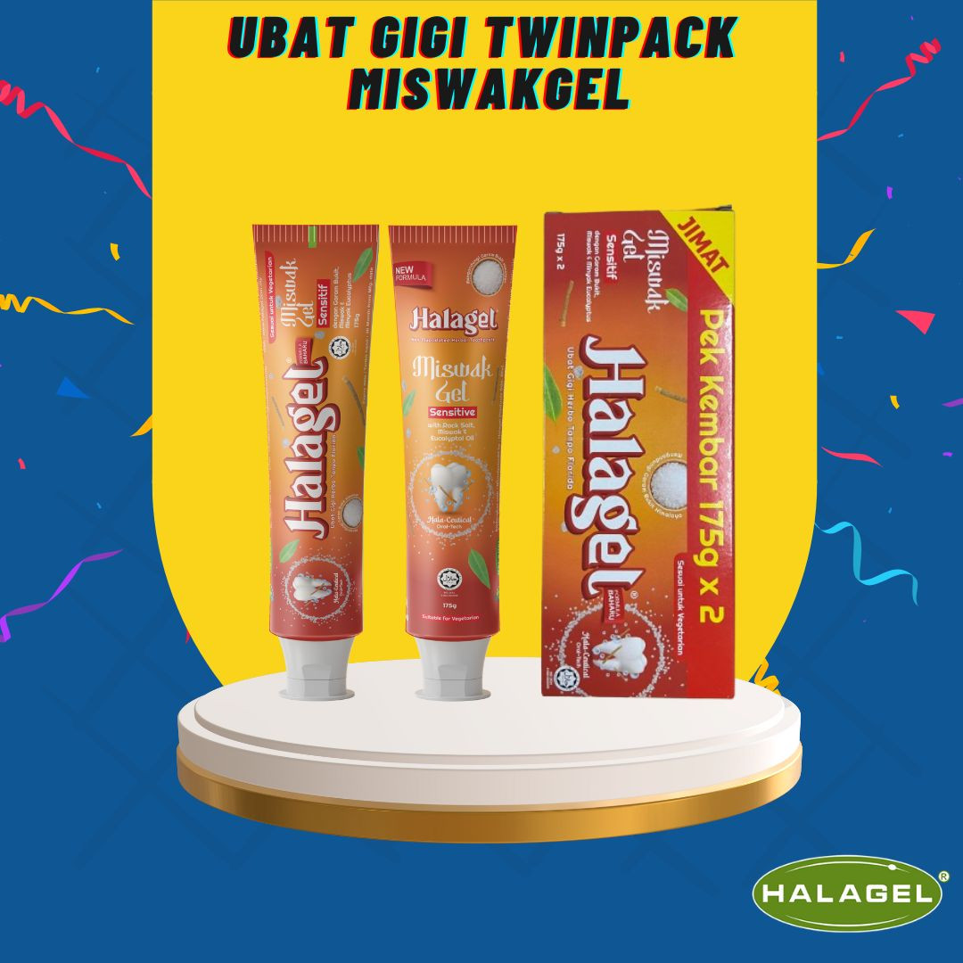 HALAGEL Ubat Gigi MISWAKGEL - Pek Berkembar 175g+175g Tanpa Florida