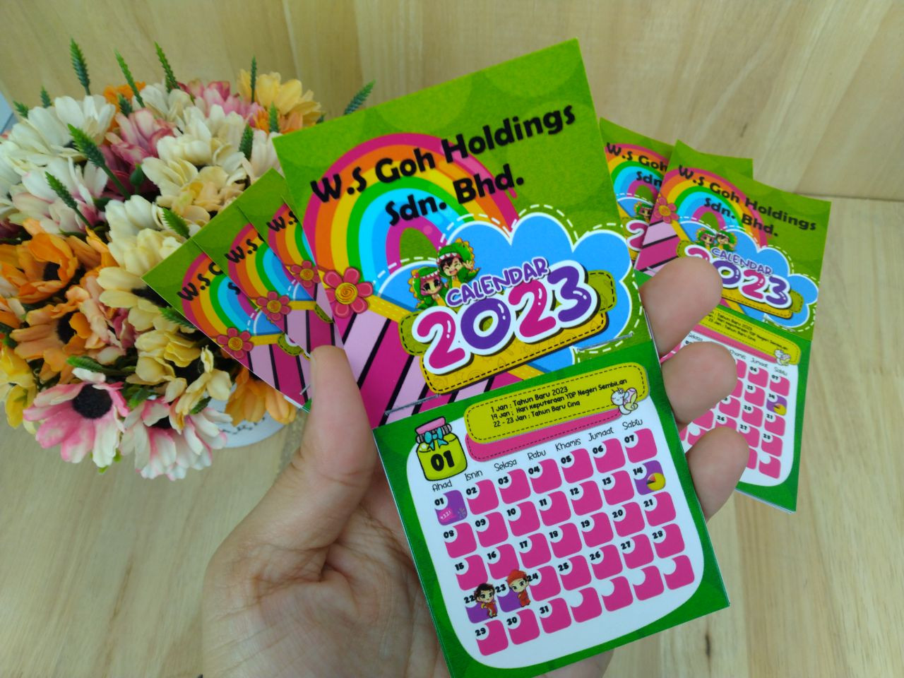 MINI KALENDAR 2023 CUSTOM GAMBAR 100pcs