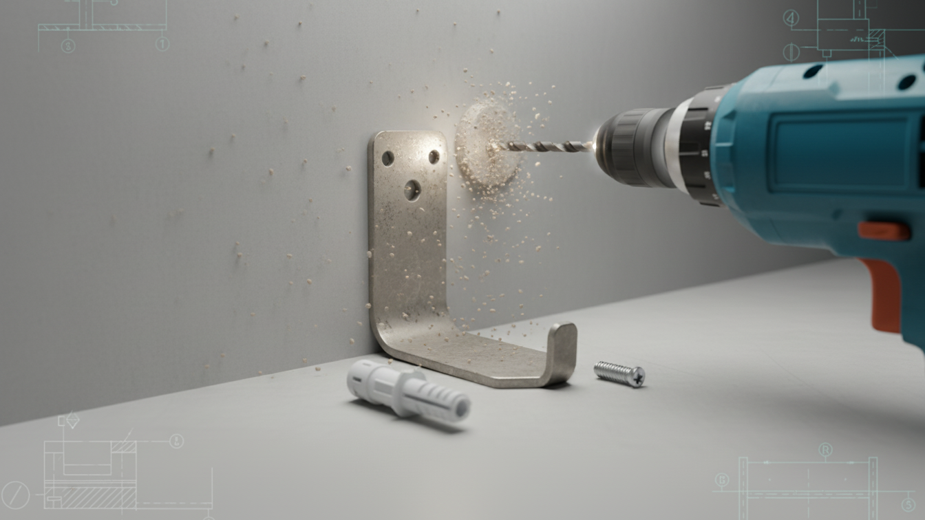 Hook Installation complete with Wall-Bracket-plug & Drill work