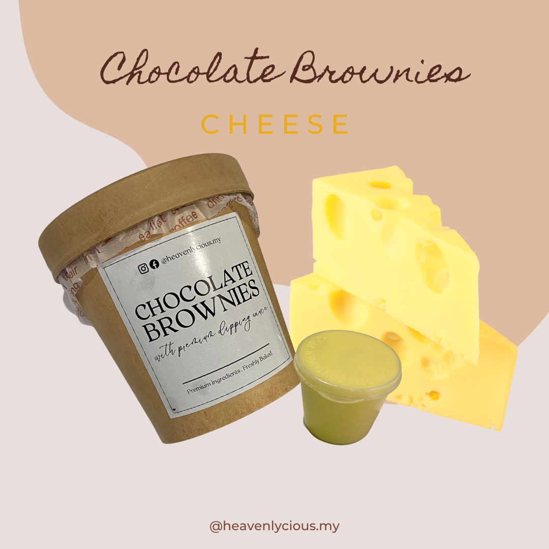 Cheese - Brownies in Tub with Premium Dipping Sauce by heavenlycious.my