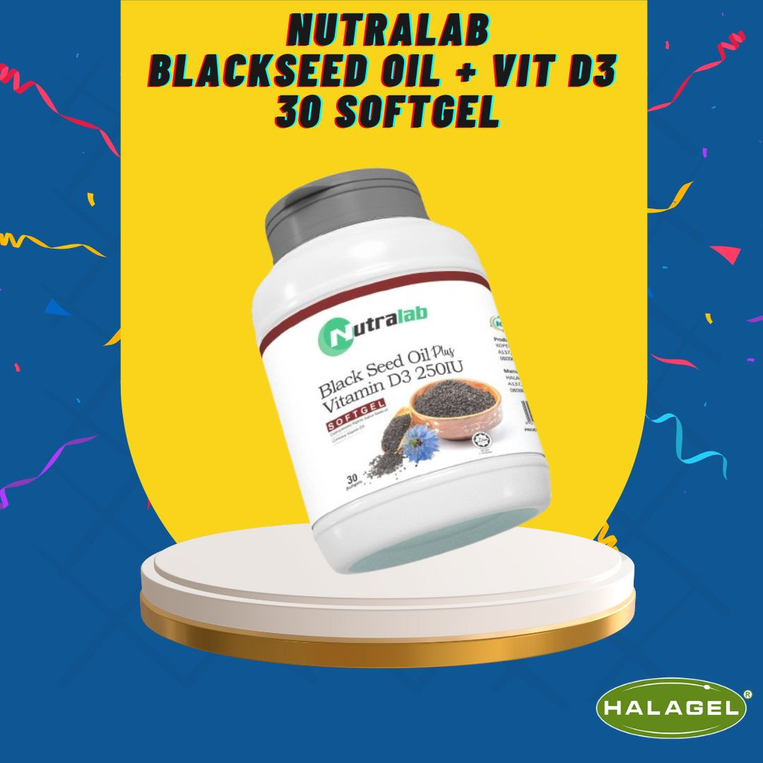 Nutralab Blackseed Oil + Vitamin D3 250IU (softgel) Premium 120's by Kop Halagel