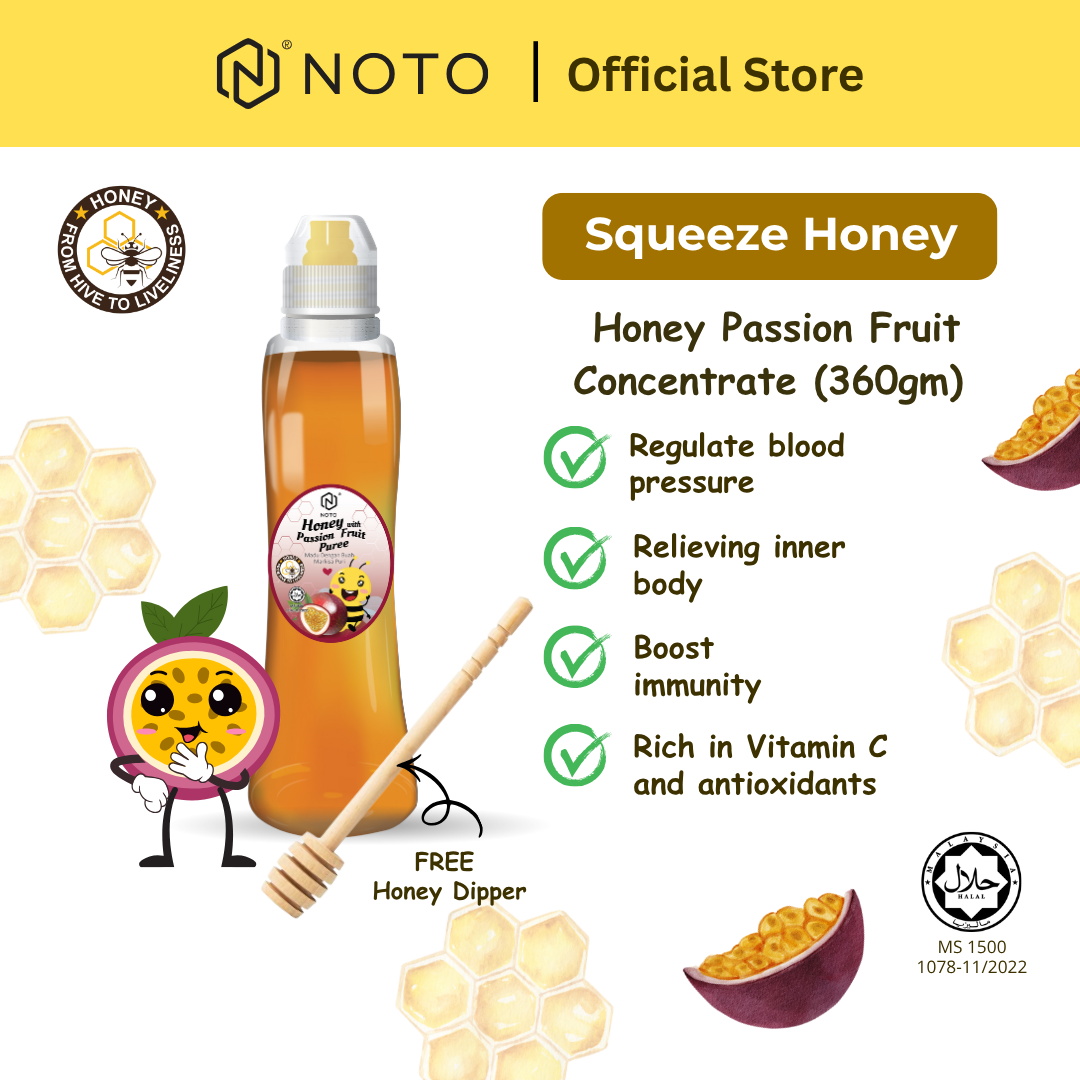 Plastic Bottle Premium Honey - Passion Fruit Madu Perisa Markisa ( 360g x 1)