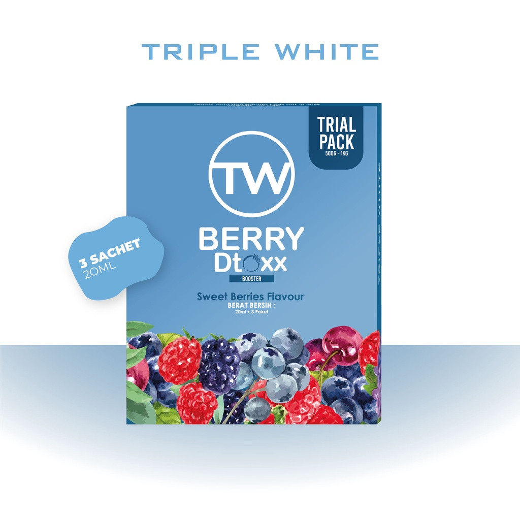 (Trial Pack) Berry Dtoxx by Triple White - Burn Fats & Detox (3 Sachets x 20 ml)