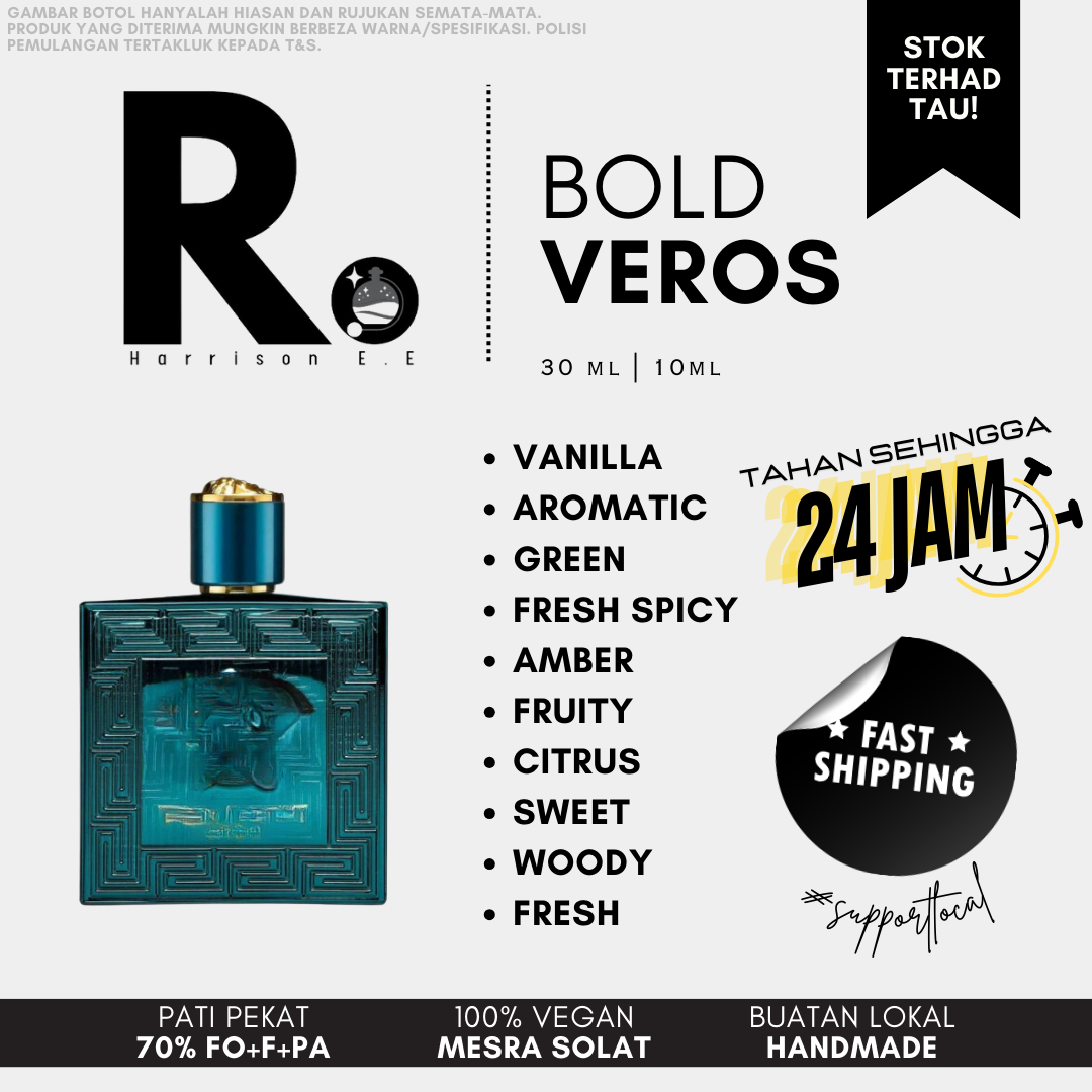Harrison - Bold Veros 30ML Long Lasting Perfume Tahan Lama