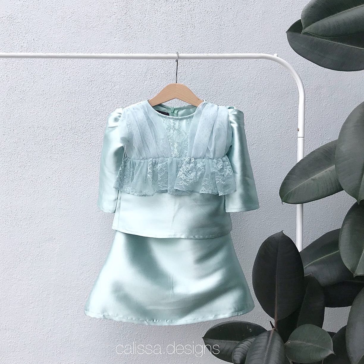 Bridal Sateen Kurung Mint Green