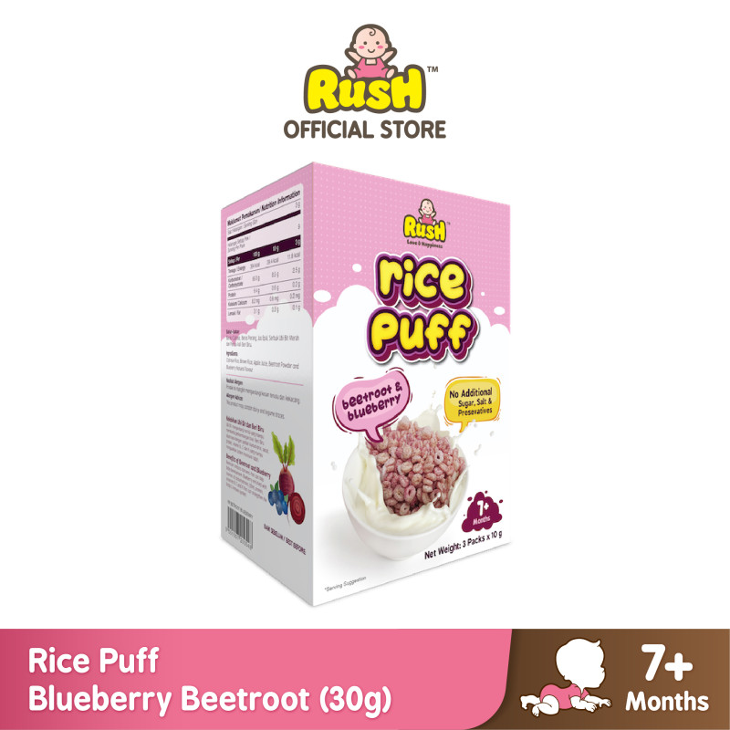 Rush Baby Rice Puff Blueberry Beetroot 30g