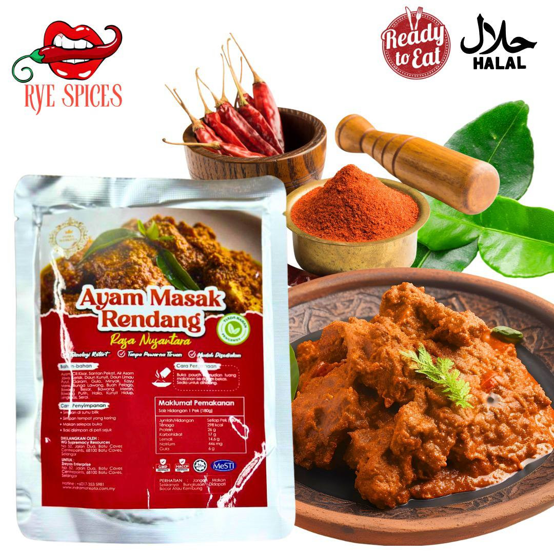 Indra Mahkota Ayam Masak Rendang/ Chicken Rendang (Ready to eat) Halal 180g